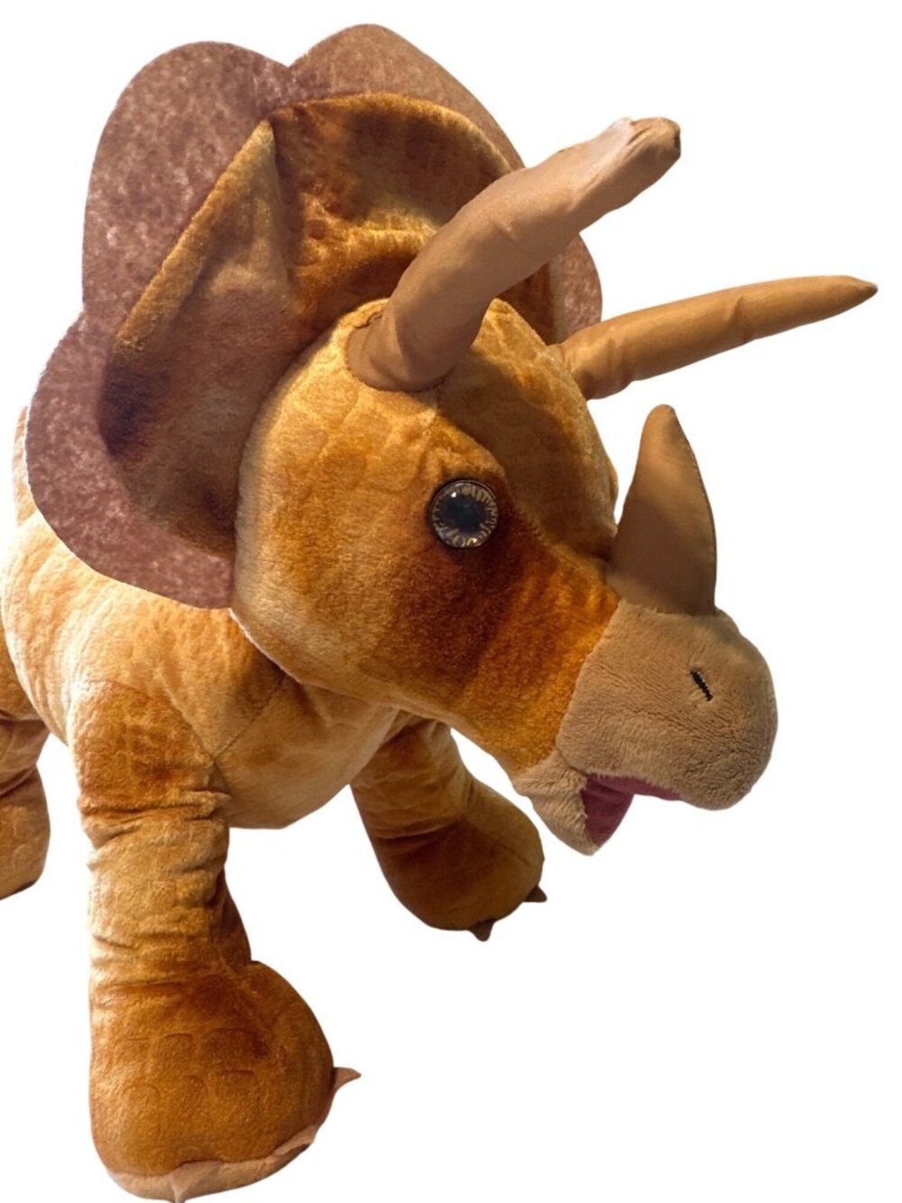 Build-A-Bear Triceratops Dinosaur Plush Toy In Brown With Scaled Detailing & Sof - Picture 2 of 7